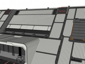 Sci-fi hangar 3D Model