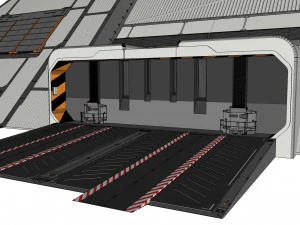 Sci-fi hangar 3D Model