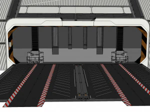 Sci-fi hangar 3D Model
