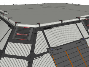 Sci-fi hangar 3D मॉडल