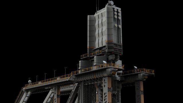 Scifi radar tower 3D मॉडल .c4d .max .obj .3ds .fbx .stl .blend 