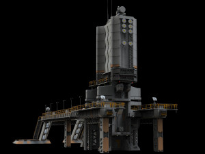 Scifi radar tower 3D मॉडल