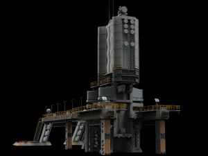 Scifi radar tower 3D Model