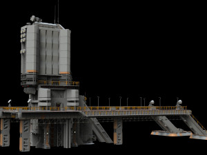 Scifi radar tower 3D मॉडल
