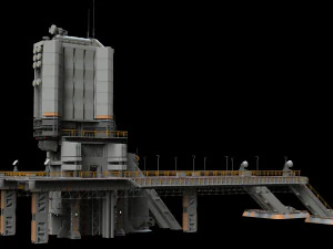 Scifi radar tower 3D Model