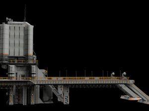 Scifi radar tower 3D Model
