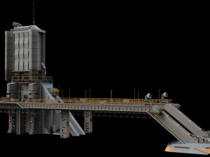 Scifi radar tower 3D Model