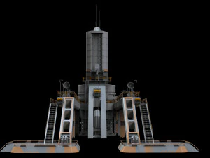 Scifi radar tower 3D Model