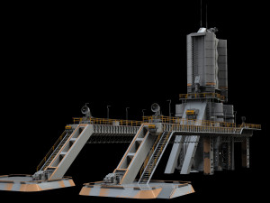 Scifi radar tower 3D मॉडल