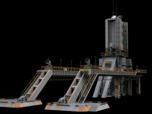 Scifi radar tower 3D Model