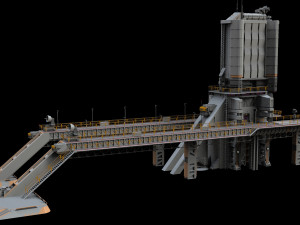 Scifi radar tower 3D मॉडल