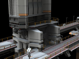 Scifi radar tower 3D मॉडल