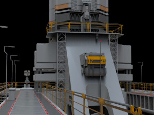 Scifi radar tower 3D मॉडल