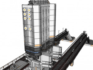 Scifi radar tower 3D मॉडल