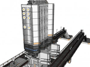 Scifi radar tower 3D Model