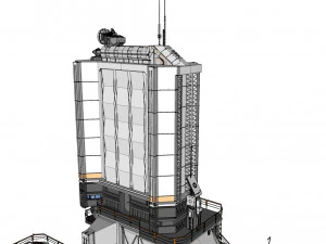 Scifi radar tower 3D Model