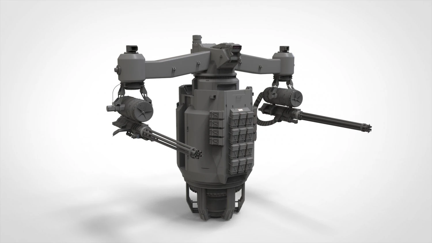 Sci-fi turret 5 3D Model .c4d .max .obj .3ds .fbx .stl .blend 
