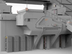 Sci-fi wall 1 Model 3D