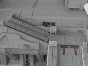 Sci-fi wall 1 Model 3D