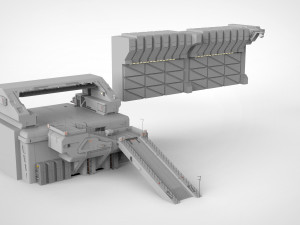 Sci-fi wall 1 Model 3D
