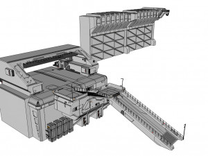 Sci-fi wall 1 Model 3D