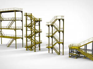 Science-Fiction-Treppe 1 3D Modell