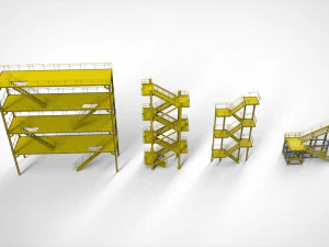 Sci-fi stairs 1 3D Model