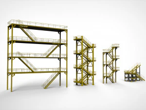 Sci-fi stairs 1 3D Model