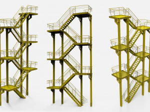 Sci-fi stairs 1 3D Model