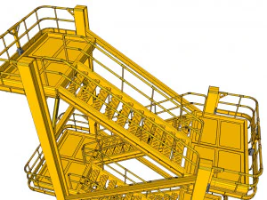 Sci-fi stairs 1 3D Model