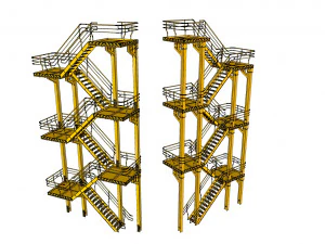 Sci-fi stairs 1 3D Model