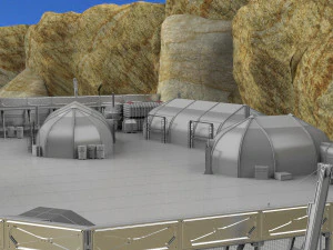 Whisky dell'avamposto dei soldati dell'astronave Modello 3D