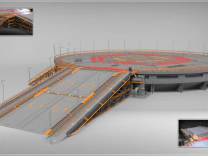 Plataforma de aterrizaje de ciencia ficci&oacute;n 4 Modelo 3D
