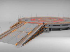 Sci-fi landing platform 4 3D Model