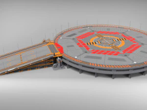 Sci-fi landing platform 4 3D Model