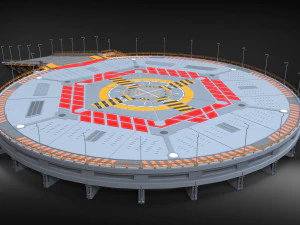 Sci-fi landing platform 4 3D Model