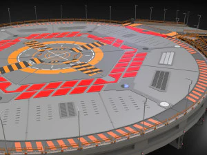 Sci-fi landing platform 4 3D Model