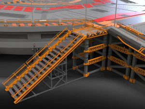 Sci-fi landing platform 4 3D Model