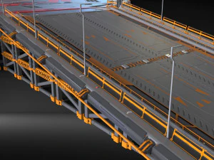 Sci-fi landing platform 4 3D Model