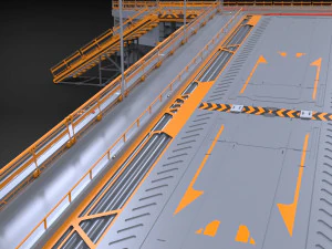 Sci-fi landing platform 4 3D Model