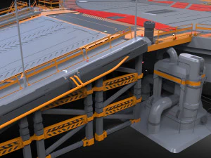 Sci-fi landing platform 4 3D Model