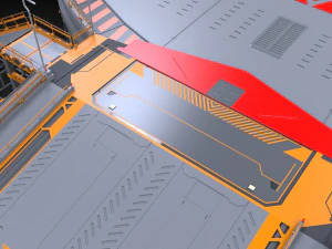 Sci-fi landing platform 4 3D Model