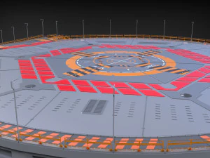 Sci-fi landing platform 4 3D Model