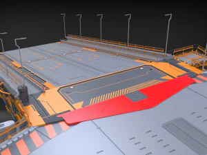 Sci-fi landing platform 4 3D Model