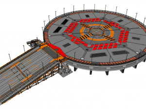 Sci-fi landing platform 4 3D Model