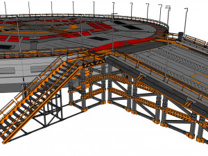 Sci-fi landing platform 4 Modelo 3D