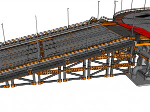 Sci-fi landing platform 4 3D Model