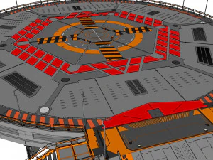 Sci-fi landing platform 4 3D Model