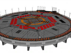 Sci-fi landing platform 4 3D Model