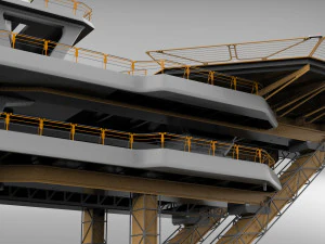 Sci fi landing platform 2 3D Model